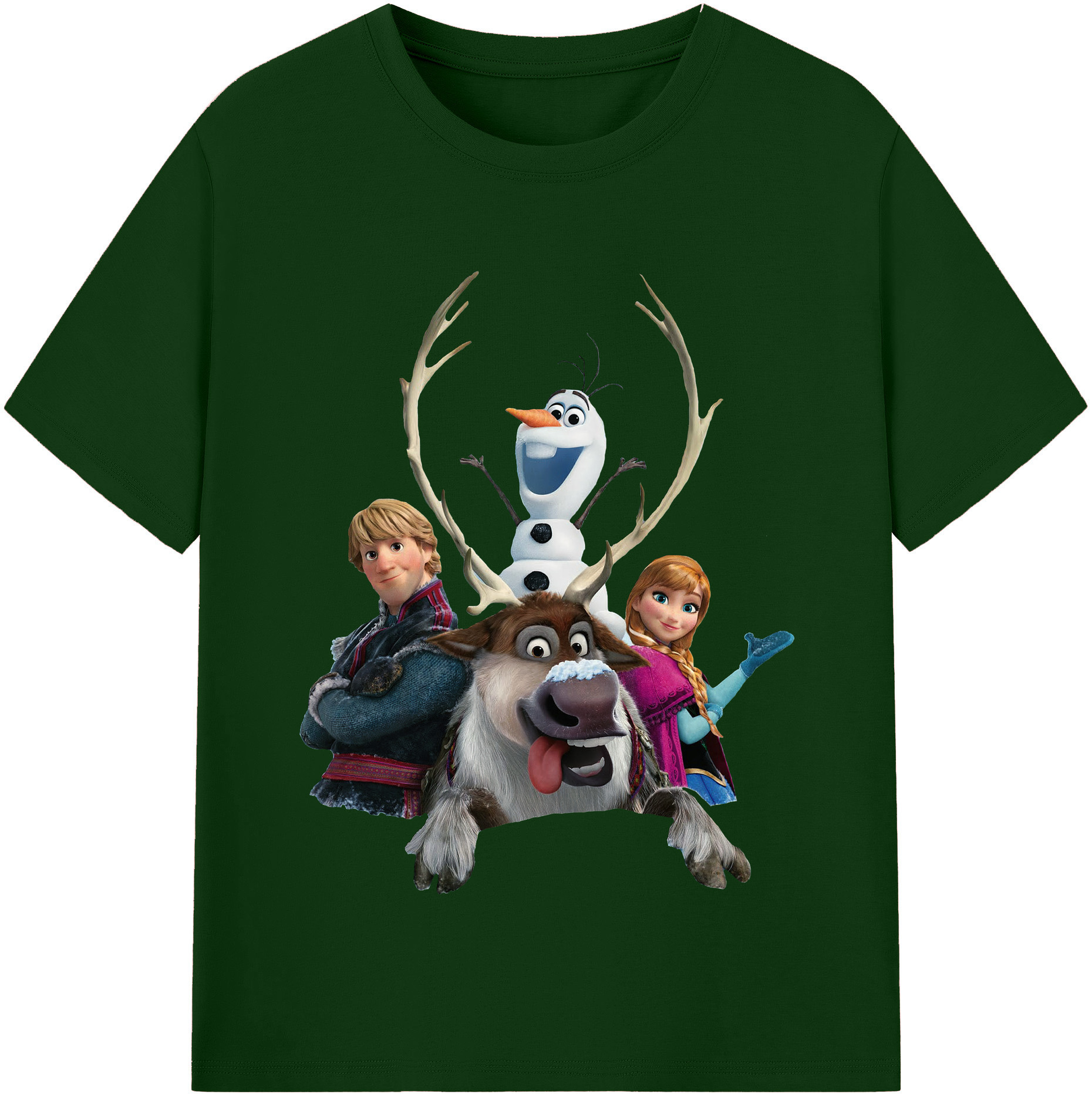 （画像用） アナと雪の女王 アンナ エルサ Frozen Anna Elsa 綿100％半袖Tシャツ（フロントプリント）